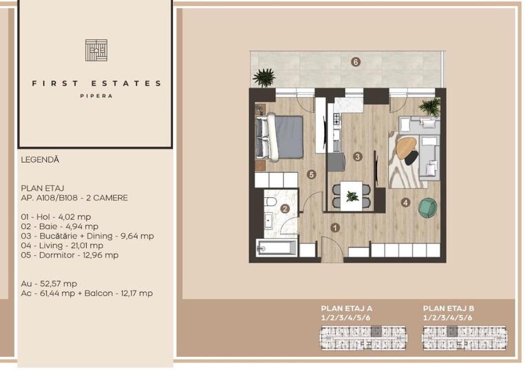 2 camere | First Estates Pipera | Preluare chirias