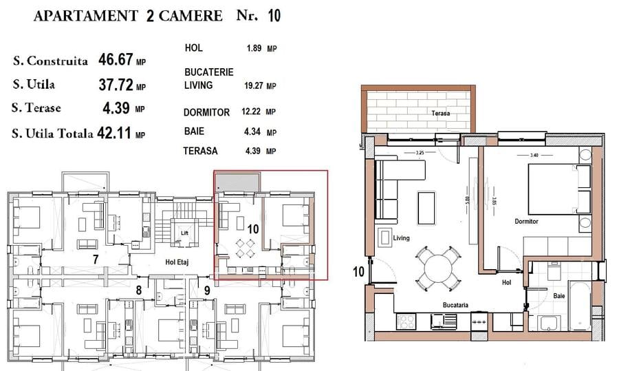 Vanzare Apartament 2 camere, bloc nou 2026, terasă, centrală