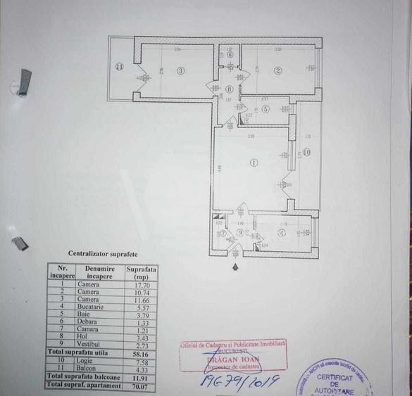 De vânzare: ap. 3 camere -bloc termoizolat-centrală proprie-Lujerului