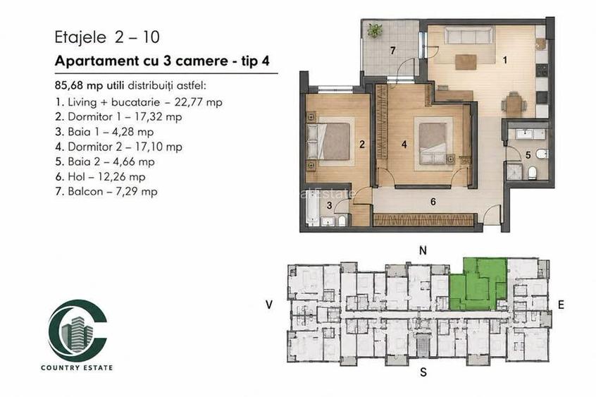 3 Camere Decomandat Energia Residence - 9