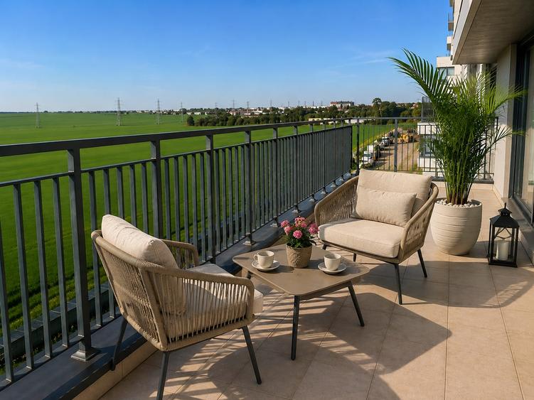 Apartament 73.6 mp. Novopolis cu terasă 23.4 mp. + parcare proprietate