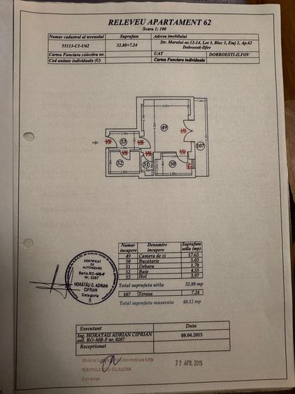 Garsoniera Dobroesti Str Marului Etaj 2/5 40 Mp cu Balcon