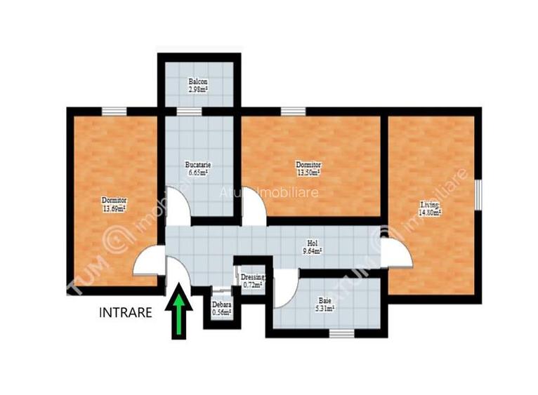 Apartament 3 camere decomandate balcon zona Vasile Aaron din Sibiu - 10