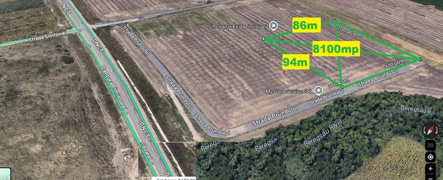 Teren de vânzare zona logistică Dumbrăvița Timiș
