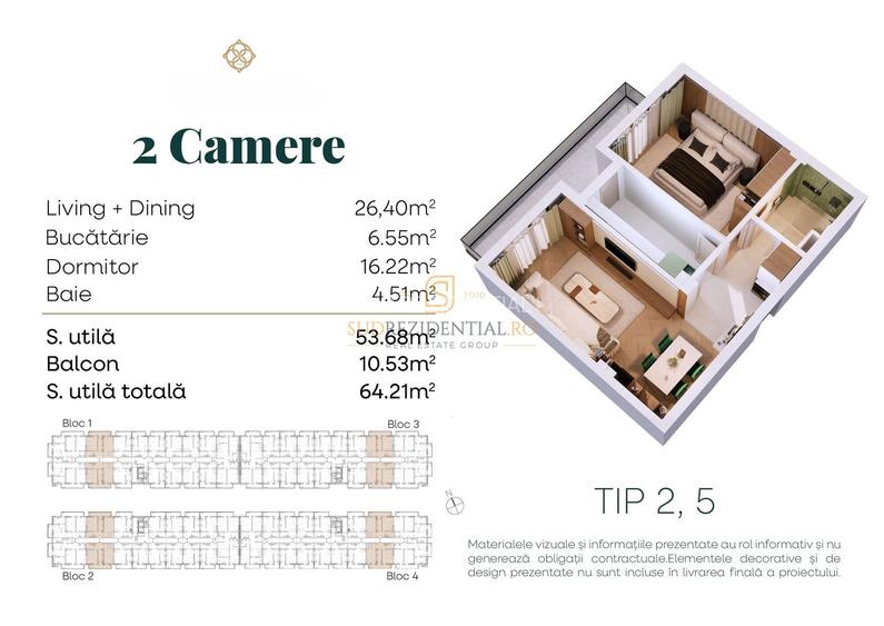 Apartament cu 2 camere de vanzare, parcare subterana, Sos.Oltenitei - 1
