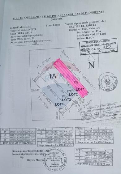 Teren 16.083 mp de vânzare – Sinești, sat Lilieci, Slobozia