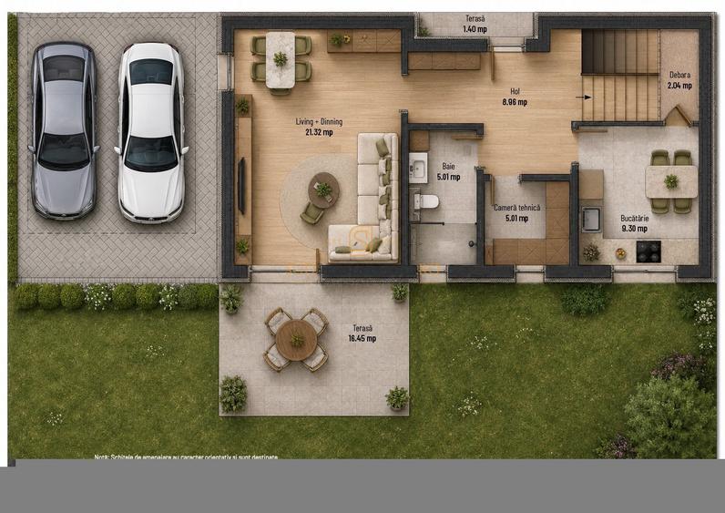 Vila tip duplex, 4 camere, ansamblu cu piscina si acces securizat
