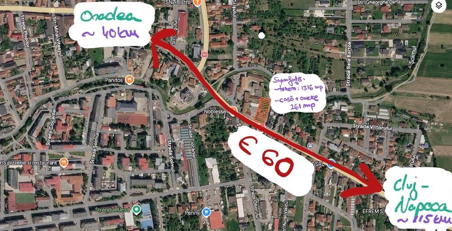 Vand Casa cu Teren la DN1 in Alesd cu posibilitate de privatizare