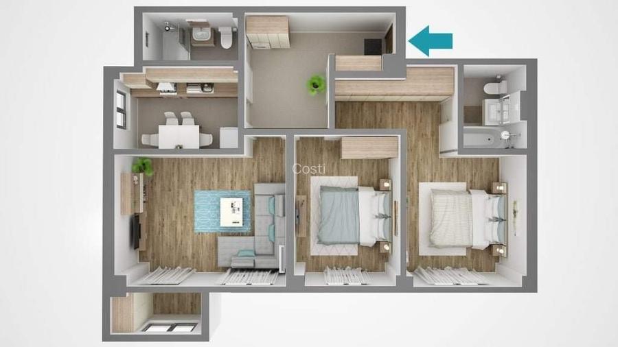 Compozitori apartament 3 camere confort lux - 11
