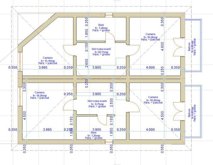 Duplex in constructie, 4camere 3 bai, 200mp teren, Teilor, Floresti
