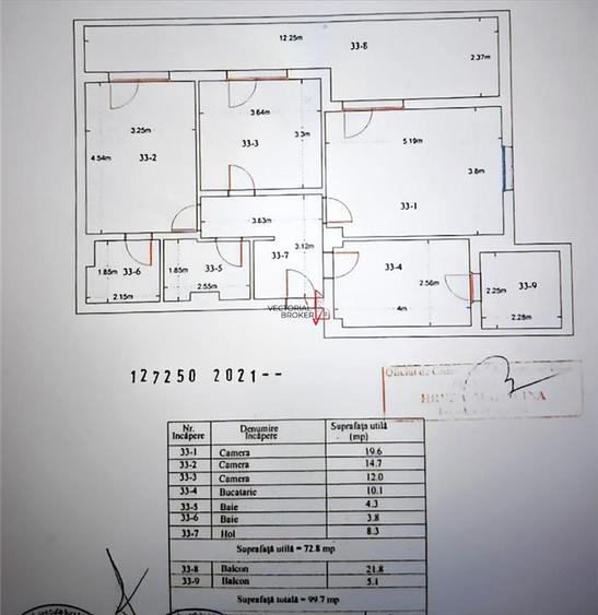 APARTAMENT 3 CAMERE / TERASA 22MP+BALCON / 2 PARCARI