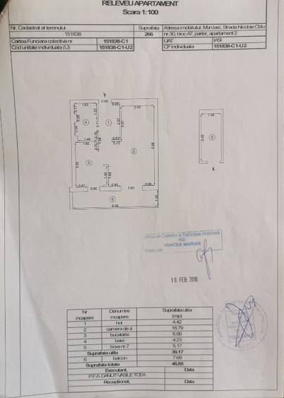 Apartament 1 camera open space si dependinte, 46,85 mp, loc de parcare exterior