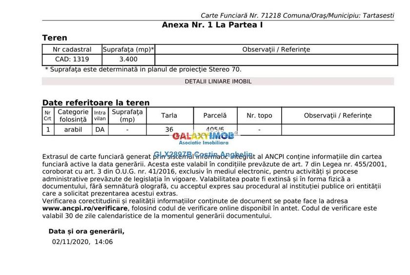 Oportunitate investitie: Teren intravilan 3400 mp - Gulia Tartasesti - 2