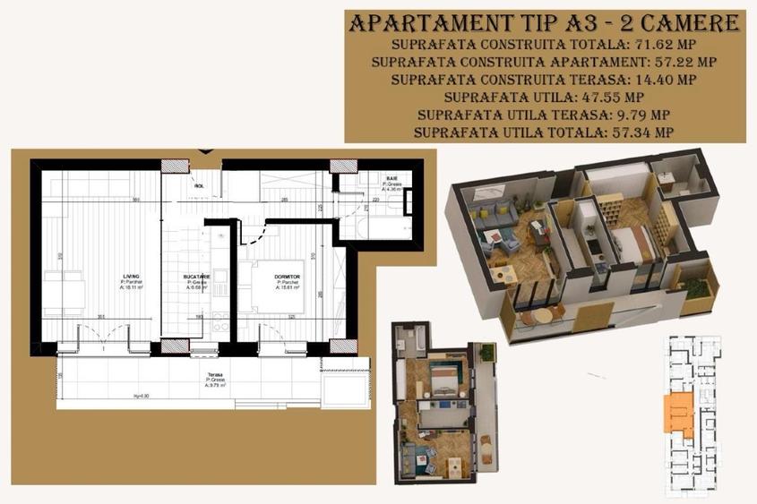 Apartament nou, 2 camere| Bulevardul 1 Mai | Vedere panoramică la mare | Etaj 6/