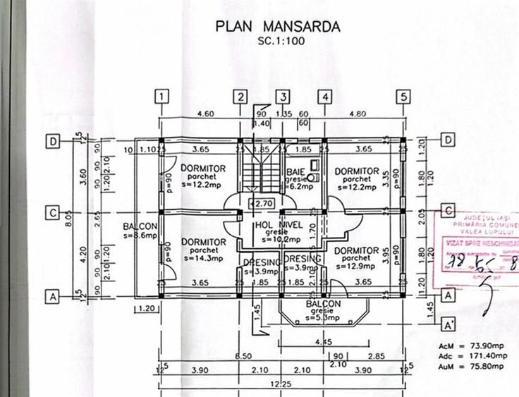 Vila P+M+Pod 6 camere 500mp teren - Valea Lupului Iasi
