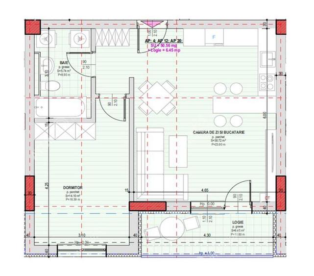 Apartament 2 camere decomandate parcare si balcon zona Brana Selimbar