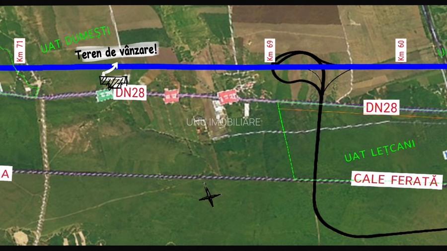 Teren 1.5 HA deschidere 155 m la E85 DN28 nod Autostrada Moldovei A8 intrare Letcani - 3