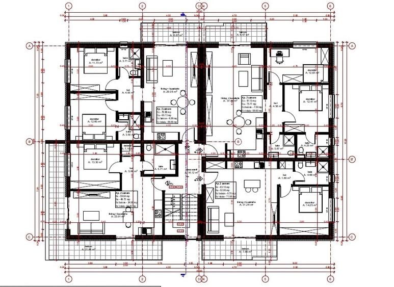 Apartamente de vanzare, intre 42 si 77 mp utili