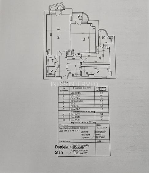 UNIRII, 2 CAMERE DECOMANDATE, 3 BALCOANE, 70MP, PRIVELISTE DEOSEBITA