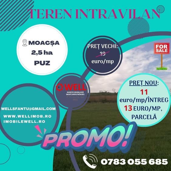 Teren intravilan de vânzare în Moacșa (Eresteghin)!