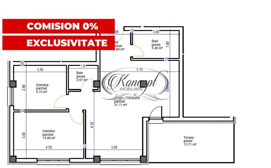 Apartament pe str. Sub Cetate, TVA si finisaje incluse in pret