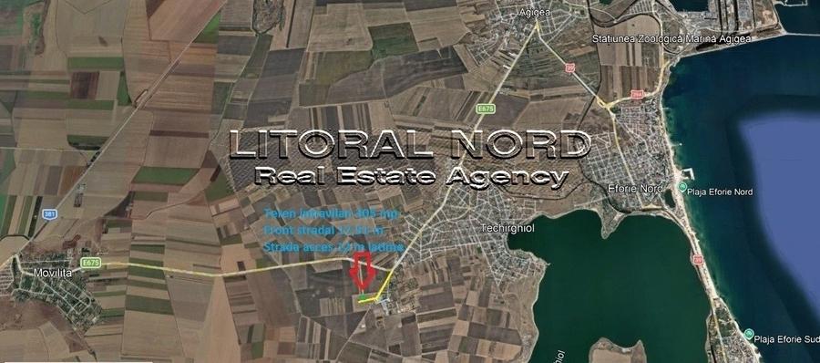 Exclusivitate-Techirghiol, teren intravilan, 305 mp, deschidere la strada de 17m