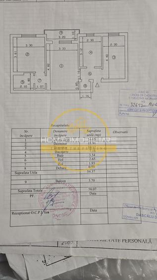 Apartament 3 camere 58mp in zona Tatarasi