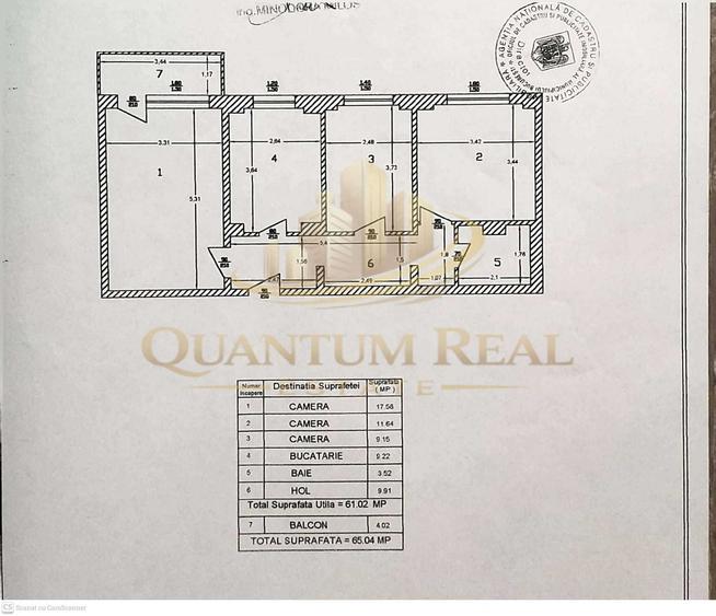 Apartament 3 camere decomandat, 65 mp, etaj 3, – Bd. Al. Obregia