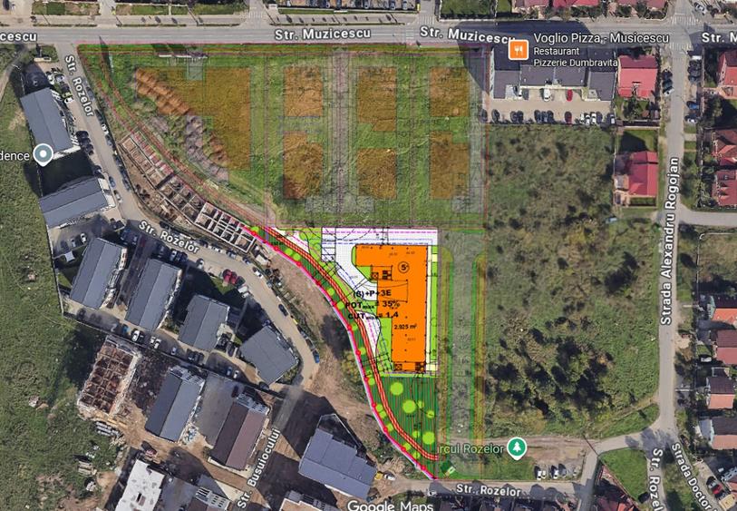 Teren 2925 mp PUZ S+P+3E Musicescu – 45 apart. + comercial – direct proprietar