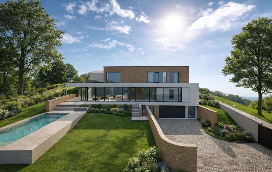 Teren 1000mp autorizat, casa D+P+1E 269mp, Proiect Piscina, Salicea