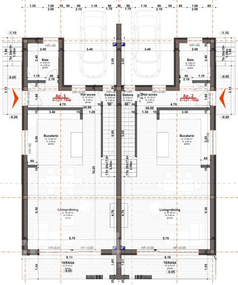 Teren cu autorizatie de construire de vanzare pentru duplex Chinteni panorama