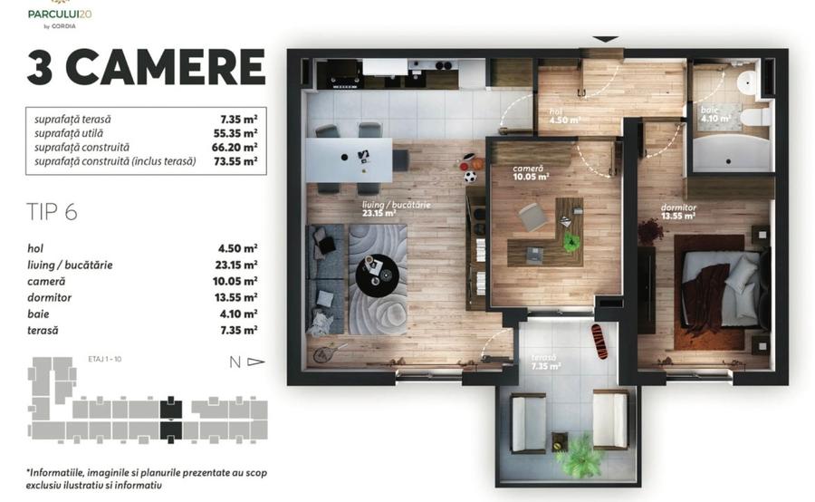 Vânzare Apartament 3 Camere – Complex Parcului 20 (Piata Presei / Herastrau)