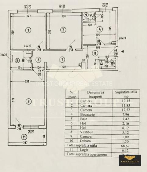Apartament 3 camere P-ta Victoriei Titulescu | Renovat | 1976 - 1