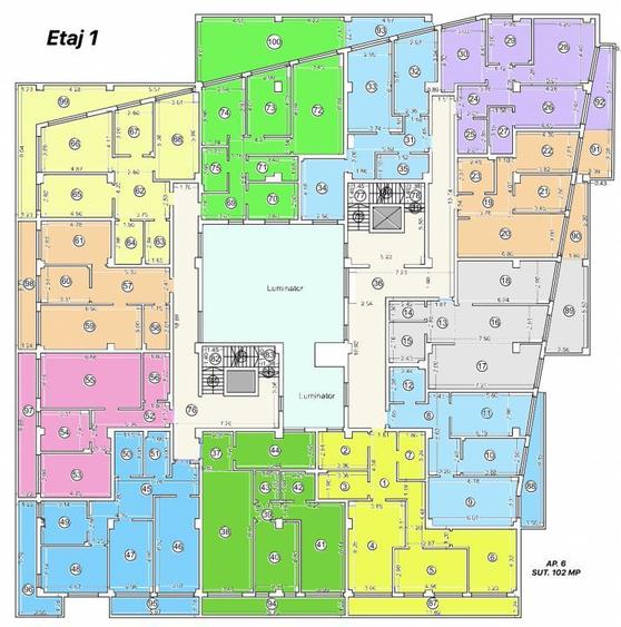 Tomis Nord - Vanzare apartament decomandat cu 3 camere, bloc nou.