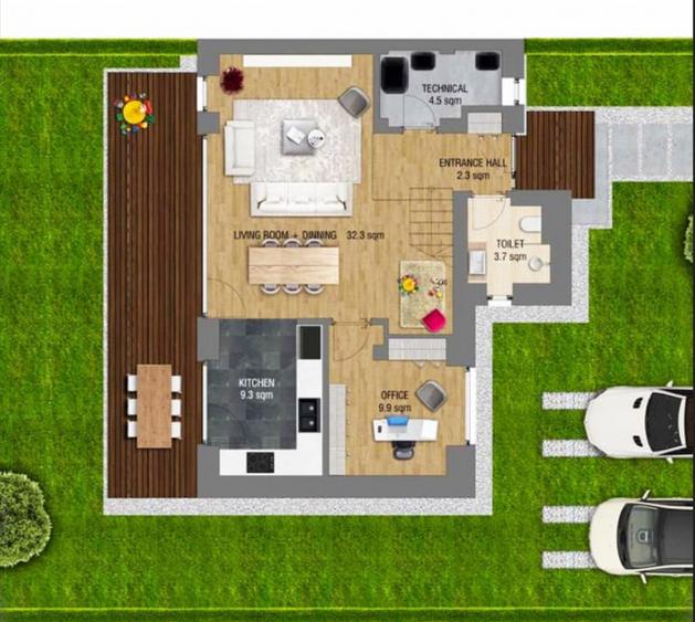Casa de lux 125mp | 0 comision | Tunari Amber Garden | Duplex