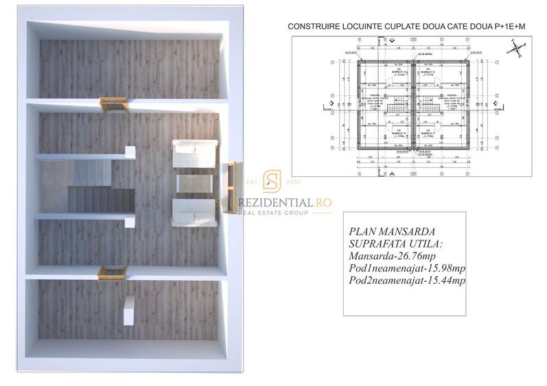Duplex spatios 5 camere, 133 mp utili si parcare, Strada Astrelor
