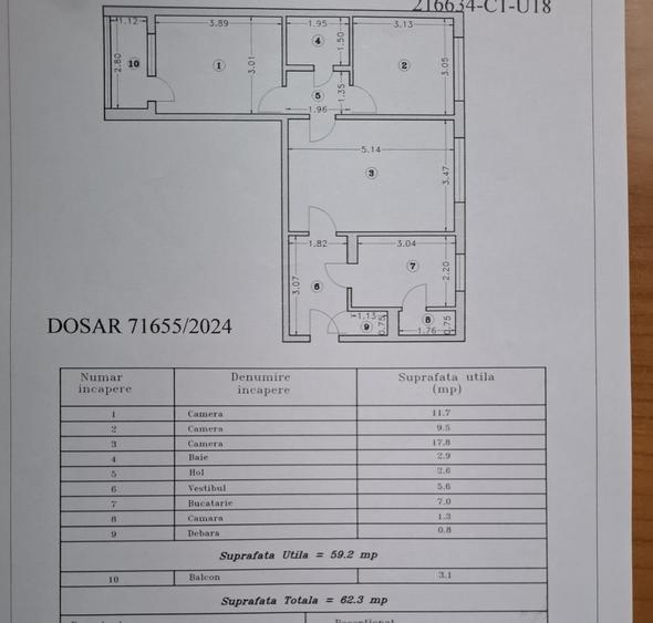 Brancoveanu-strada Uioara-apartament 3 camere