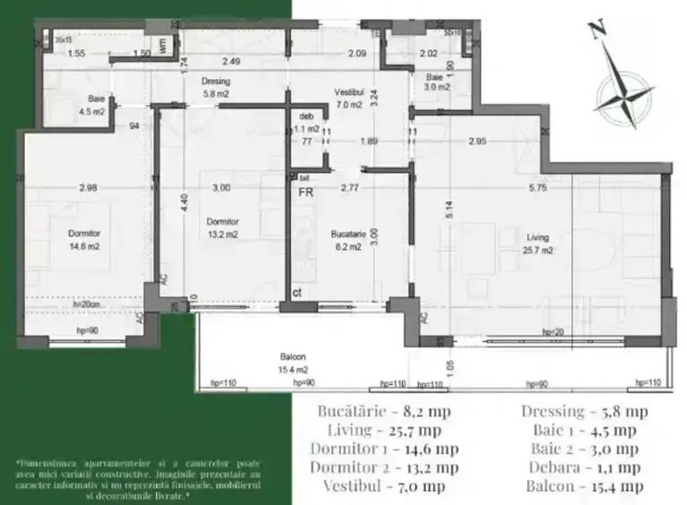 Apartament 3 Camere Decomandat Spatios Metrou Teclu-Scoala Palaldy