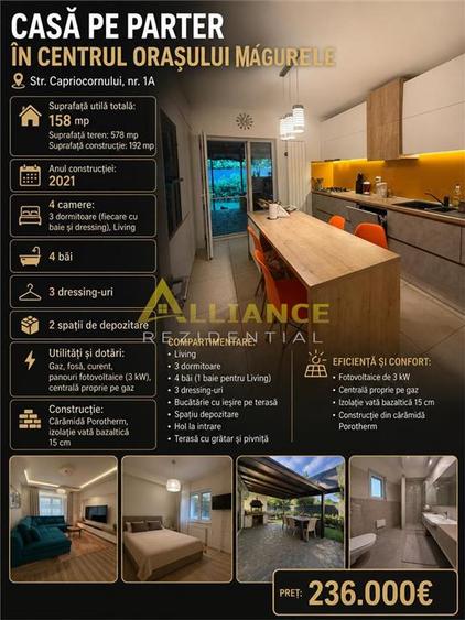 CENTRU MAGURELE-CASA INDIVIDUALA-PARTER-4 CAMERE-4 BAI