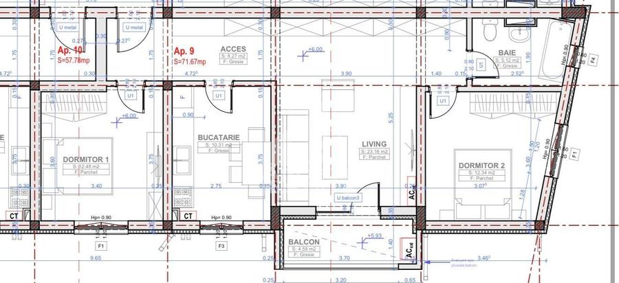 Apartament nou cu 3 camere, etaj 2, bucatarie inchisa, Calea Urseni