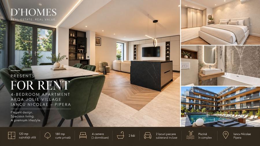 Rent I 4 room apartment I Iancu Nicolae I Garden I Pool