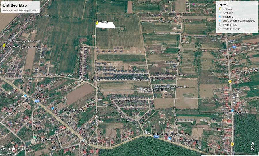 Balotesti Orhideelor Lacul Vlasia,6700mp  parcelabil  37euro/mp