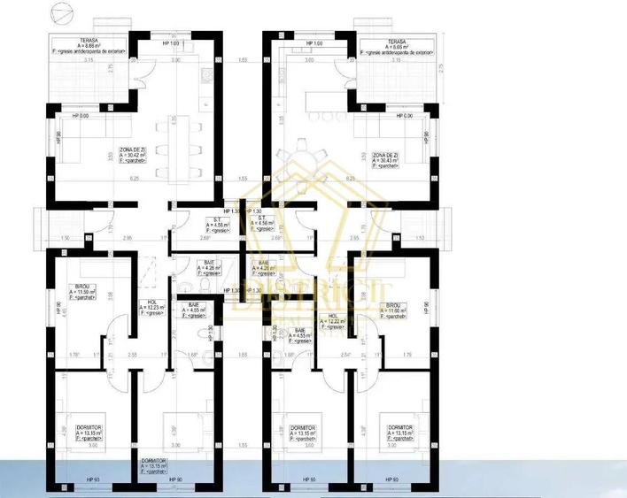 Duplex cu 4 camere despartit prin camera tehnica I Giarmata