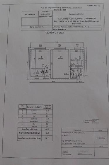 Apartament 2 camere | Nord – Constantin Brezeanu | 46,2 mp | Izolat termic