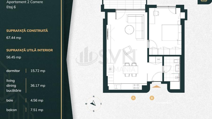 REA1023852 Apartament 2 camere cu vedere spectaculoasa in BHB Properties