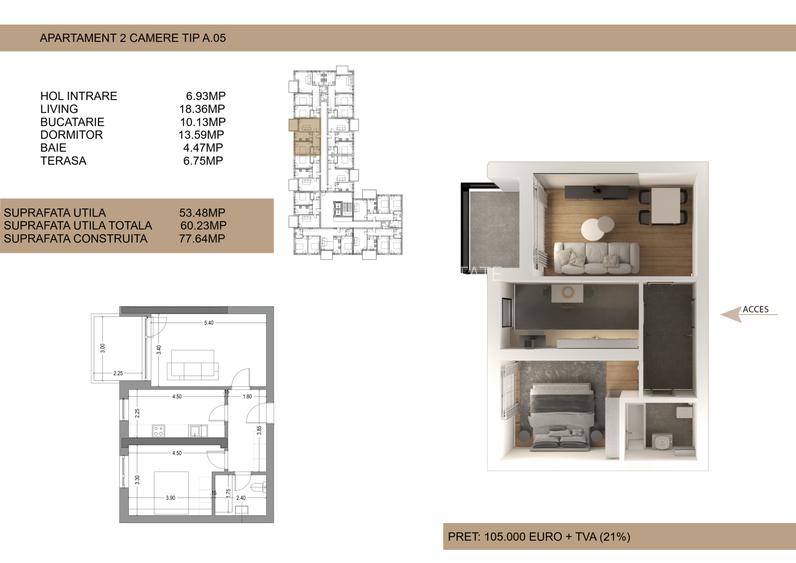 Apartament 2 camere Drumul Cooperativei, Bucuresti (102.000€ +TVA) - 4