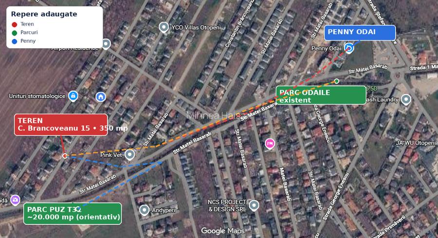 Teren 350 mp Otopeni-Odai | Parc ~150 m | Penny in apropiere | Proprietar - 3