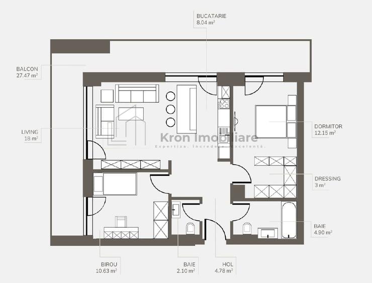 Apartament cu 2 camere PLUS