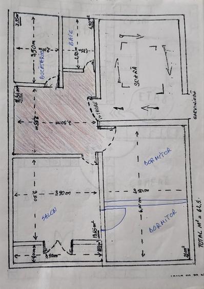 Apartament 2 camere, etaj 2, zona Hereditas, Ipotesti, Suceava