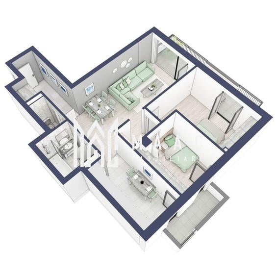 Apartament 3 camere | Balcoane/Terase 31.7 mp | Gradina ca. 61mp | Turnisor
